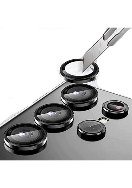 Enfein Galaxy S23 Ultra Ile Uyumlu Lens Koruyucu Kolay Tak Çıkar Ergonomik Ince Tasarım Kırılma ve Çizilme Önleyici Cmconan Kamera Koruyucu Siyah modelleri