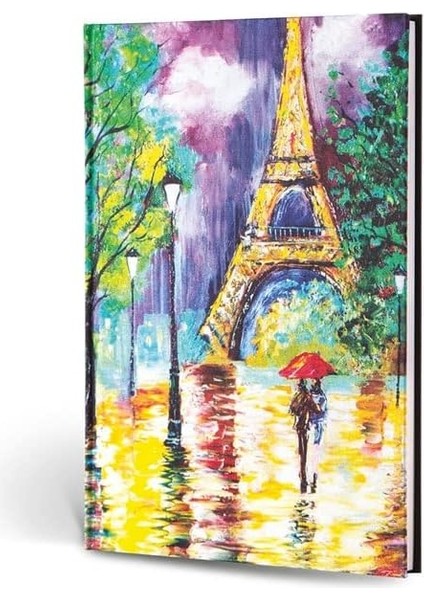 Creamona Paris Dokulu Mini Defter Çizgili Paris