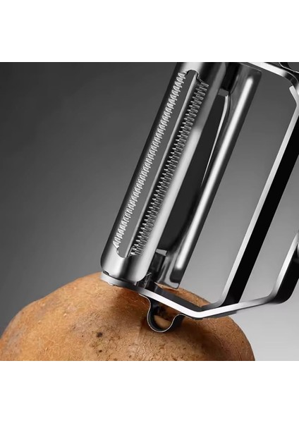 3&apos;ü 1 Arada Paslanmaz Çelik Sebze Soyacağı – Julienne, Düz ve Şerit Soyma Fonksiyonlu, Ergonomik Mutfak Soyacağı fiyatları