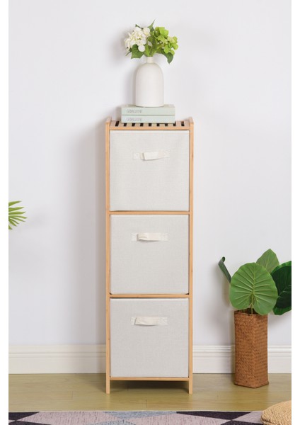 Doğal Bambu 3 Çekmeceli Düzenleyici Dolap – 110 cm Çok Amaçlı Raf Ünitesi – Banyo, Yatak Odası ve Mutfak Organizer modelleri