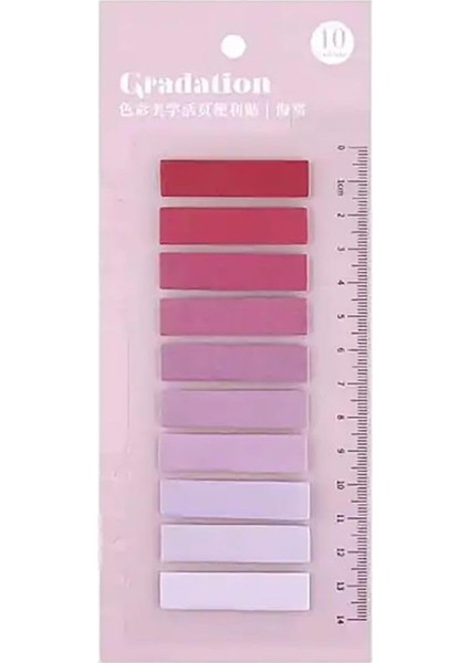 Kırmızı-Mor Tonları Temalı 10 Renkli Cetvelli • • • Sticky