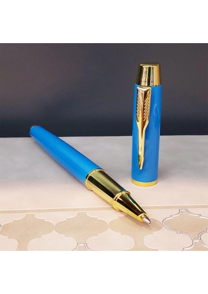 Gold Şeritli Mavi Defter ve Kalem Seti fırsatları