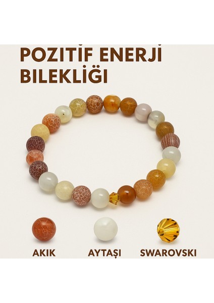 Orijinal Doğal Taş El Yapımı Enerji - Uyum - Denge Sağlayan Bileklik-40