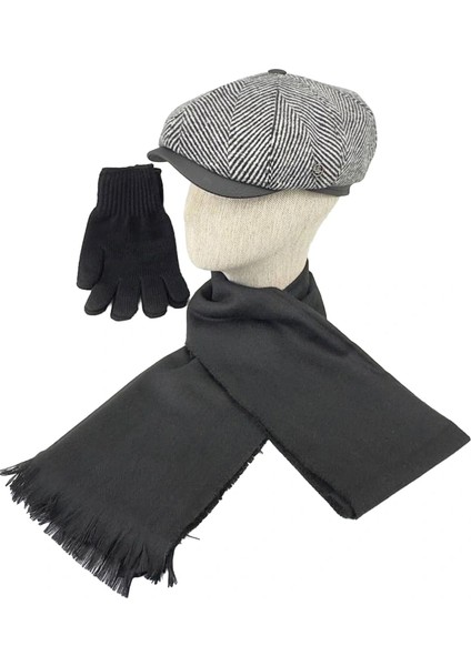 Erkek Günlük Yünlü Kasket Atkı Eldiven Takımı