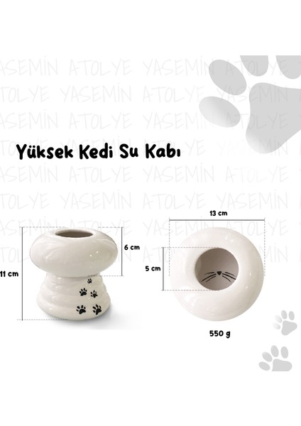 Kedi Mama Ve Su Kabı Seti, Yüksek, Beyaz, Kedi, Özel, Yeni, Beyaz, Pati, Cat,cat Food, White, Water