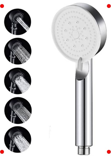 Turbo Yüksek Basınçlı 5 Fonksiyonlu Duş Başlığı - Krom fiyatları