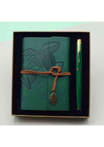 Yeşil Renk Defter Kalem Kutulu Set