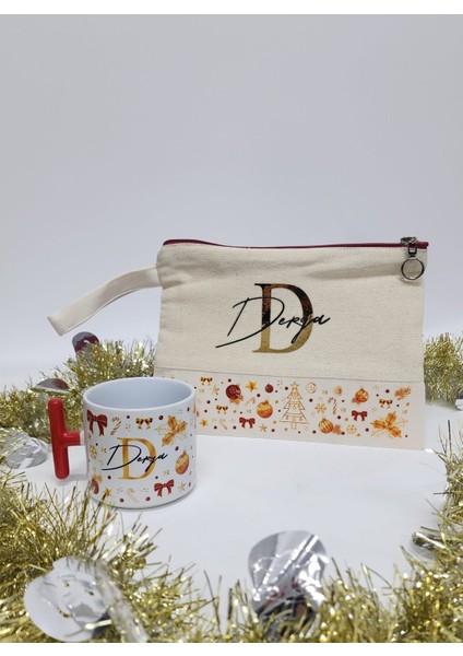 Isme Özel Kişiye Özel Gold Detaylı Yılbaşı T Kupa Bardak Latte Fincanı Clutch Çanta Hediye Seti fiyatları