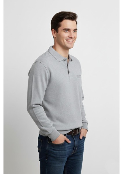 Erkek Polo Yaka Cepli Selanik Sweatshirt Regular Kalıp BGL-ST04872 fiyatları