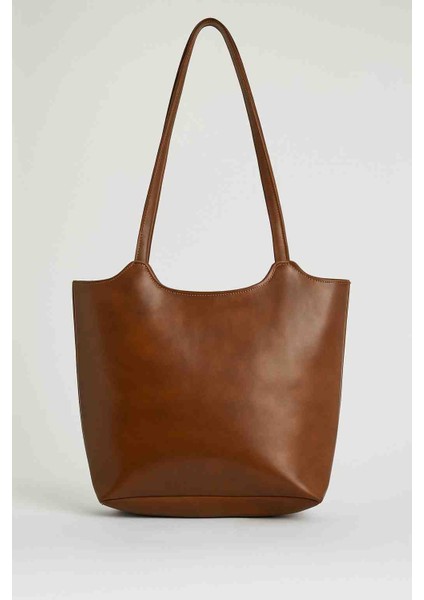 🖤 Günlük ve Ofis Kullanımına Uygun Kahverengi Suni Deri Omuz Çantası fiyatları