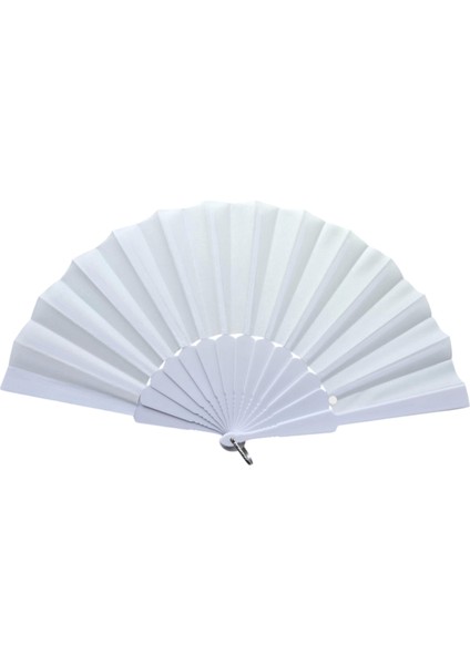 Plastik Düz Kumaş Yelpaze 12'li Beyaz - Lisinya