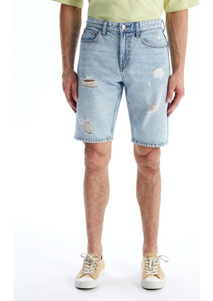 Yeni Sezon Standart Kalıp Erkek Jean Şort fırsatları