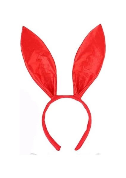 Kırmızı Renk Saten Kaplama Şekil Verilebilir Tavşan Kulak Taç 35X11 cm fiyatları