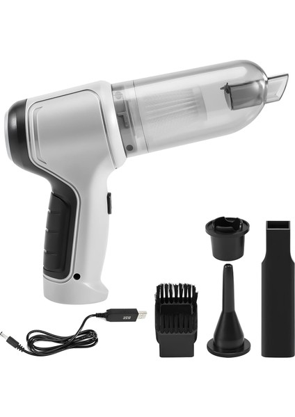 Şarjlı Araç Süpürgesi V2-120W 9000 Pa 0,4 Lt - Üfleme Özellikli - Mini El Süpürgesi Ofis Oto Klavye Kasa