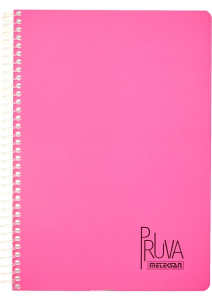 Pruva A4 Pet Spiralli Karton Kapaklı Defter 144 Yaprak - - Fuşya
