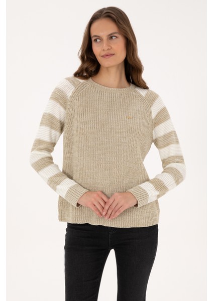 Kadın Açık Haki Kazak /triko 50308900-VR183