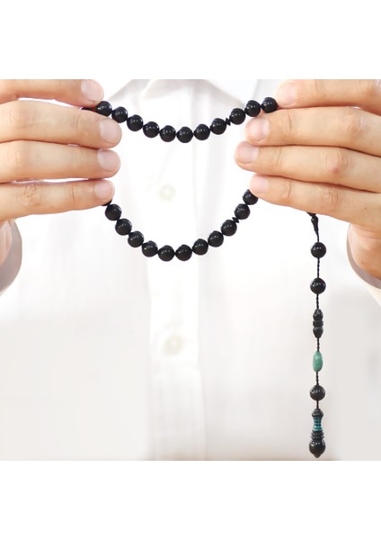 Özel Premium Kutulu Kumpas Işçilikli Imamesi Firuze Işlemeli Istanbul Kesim Erzurum Oltu Taşı Tesbih indirimleri