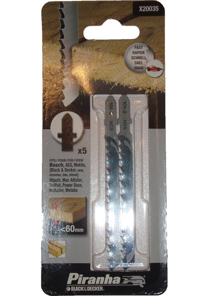 + X20035 Dekupaj Testere, Metalik, 5 Adet, 100 x 4 mm