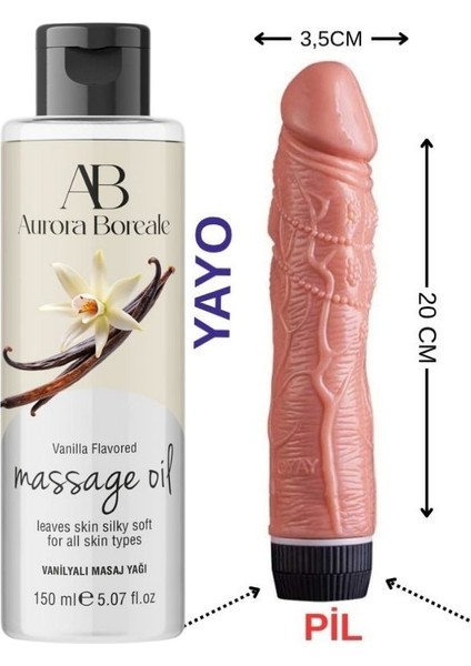 Vanilya Aromalı 150ML Masaj Jel 20 cm Anl Vaginal Kulanım Için 20CM Süper Set Titreşimli Aşkın Deposu 20 cm Anl Vaginal Kulanım Için