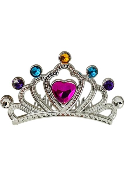 Gümüş Renk Taraklı Model Prenses Kraliçe Tacı 1 No 12X7 cm modelleri