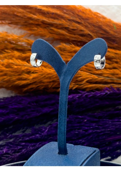 925 Ayar Gümüş Yıldız Detaylı Halka Modeli Lüks Kadın Küpe fiyatları