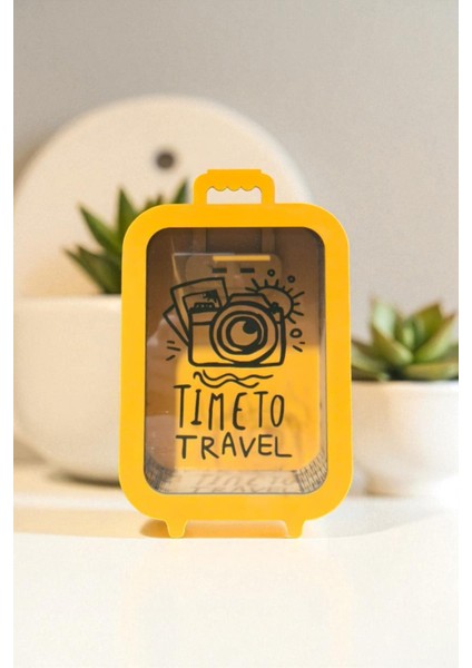 Parabox - 20.000TL Kumbara - Ahşap Para Biriktirme Hedef Kutusu - Time To Travel - Turuncu Kumbara