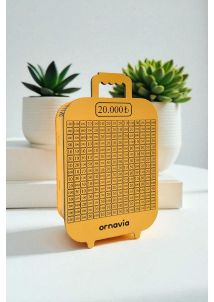 Parabox - 20.000TL Kumbara - Ahşap Para Biriktirme Hedef Kutusu - Time To Travel - Turuncu Kumbara fiyatları