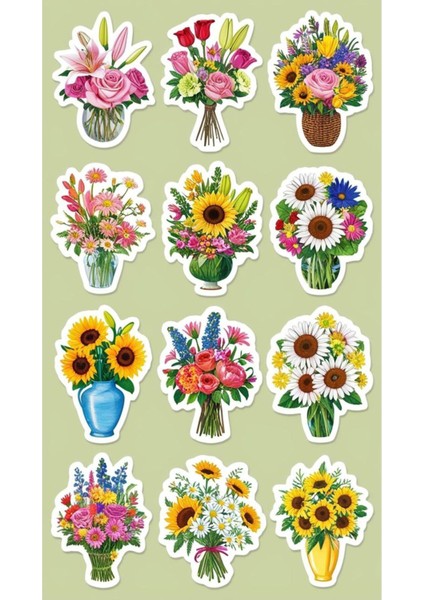 Bitki Çiçek Telefon Laptop Notebook Tablet Defter Matara Stiker Etiket ST2193