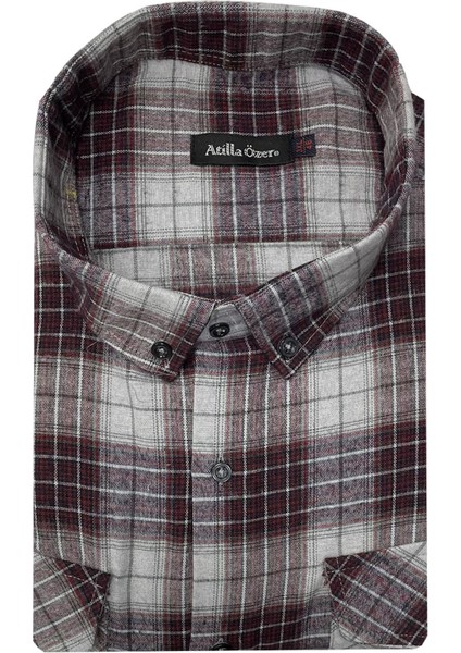 Büyük Beden Çift Cep Klasik Kışlık Kaşmir Gömlek - 7462