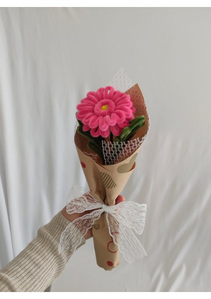 El Yapımı Gerbera Şönil Çiçek Buket – Dekoratif, Solmayan, Hediye Için Ideal indirimleri