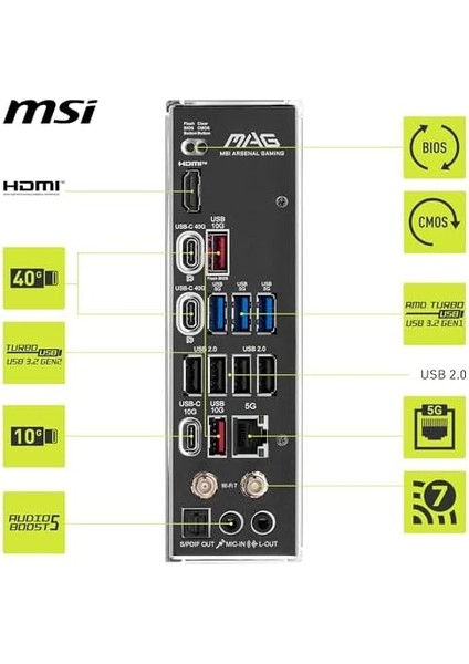 Mag X870 Tomahawk Wıfı Am5 Ddr5 8400MHZ(OC) Usb4 4x M.2 HDMI 5g Lan Wıfı 7 Rgb Atx fiyatları