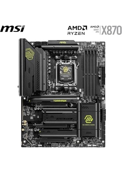 Mag X870 Tomahawk Wıfı Am5 Ddr5 8400MHZ(OC) Usb4 4x M.2 HDMI 5g Lan Wıfı 7 Rgb Atx modelleri