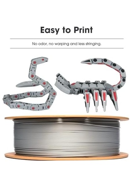 Pla Filament 1.75MM, Pla Basic Yüksek Hızlı 3D Yazıcı Filamenti Boyutsal Doğruluk +/- 0.03MM, 1kg Makara (2.2 Lbs) Yüksek Hızlı Yazıcılar Için Süper Hızlı Pla Filament, Soğuk Beyaz fiyatları