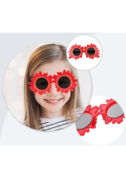 Kırmızı Renk Papatya Şekilli Parti Gözlüğü 18X10 cm fiyatları