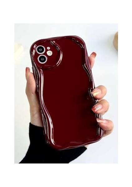 Aksesuar 11 ile Uyumlu Darbe Önleyici Dalgalı Bordo Antişok Silikon Kılıf fiyatları