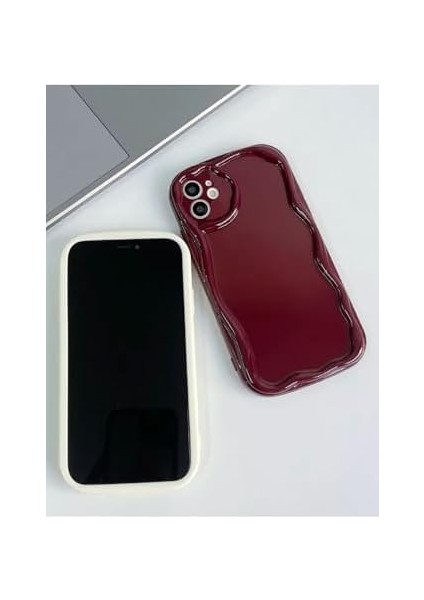 Aksesuar 11 ile Uyumlu Darbe Önleyici Dalgalı Bordo Antişok Silikon Kılıf modelleri