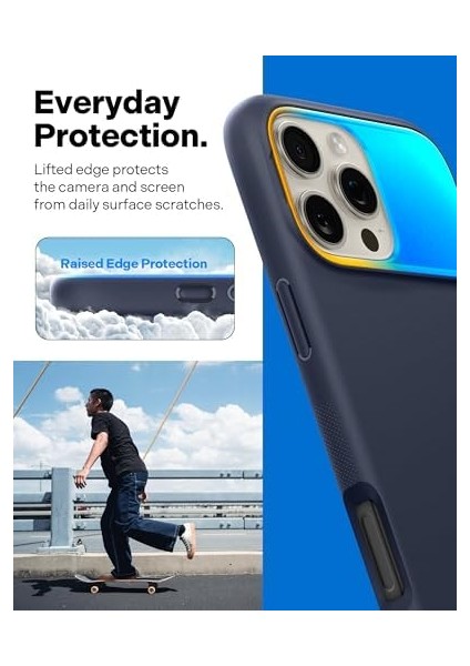 16 Pro Max Silikon Kılıf Pop Mag &apos;lı Hava Kanalı Teknolojisi™ Askeri Sınıf Koruma Navy Kaymaz Kapak - ACS08056 modelleri