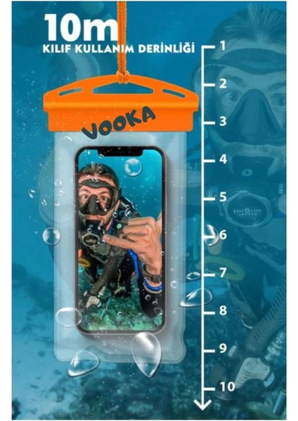 Joyka Su Geçirmez Askılı Kılıf Tüm Cihazlara Uyumlu Deniz Havuz Waterprof