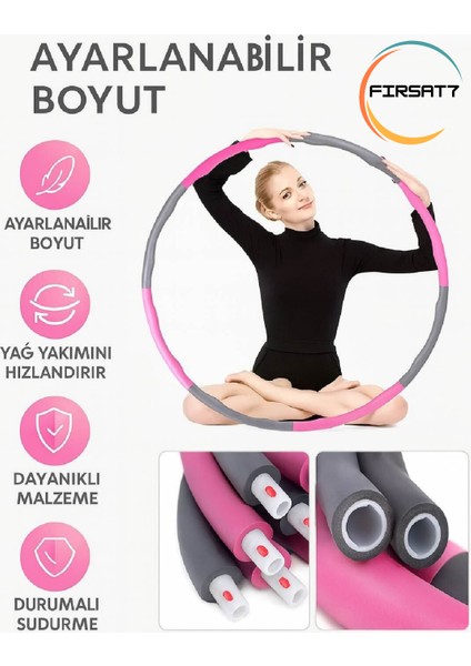 8 Parçalı Ayarlanabilir Ağırlıklı Hulaahoop 1 kg – 72 cm / 85 cm / 95 cm Wellness Egzersiz Çemberi fiyatları