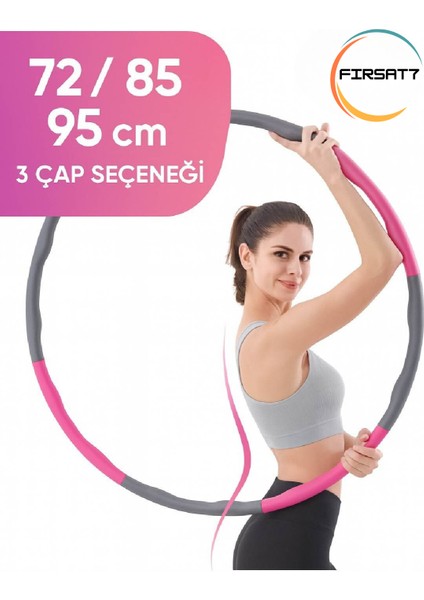 8 Parçalı Ayarlanabilir Ağırlıklı Hulaahoop 1 kg – 72 cm / 85 cm / 95 cm Wellness Egzersiz Çemberi fırsatları