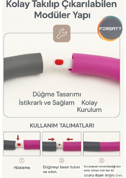 8 Parçalı Ayarlanabilir Ağırlıklı Hulaahoop 1 kg – 72 cm / 85 cm / 95 cm Wellness Egzersiz Çemberi indirimleri