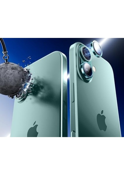 16 ve 16 Uyumlu Kamera Camı Lens Halka Set - Yeşil modelleri