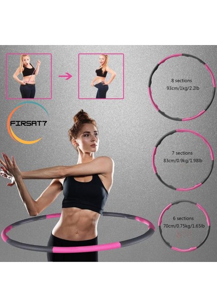 8 Parçalı Ayarlanabilir Ağırlıklı Hulaahoop 1 kg – 72 cm / 85 cm / 95 cm Wellness Egzersiz Çemberi