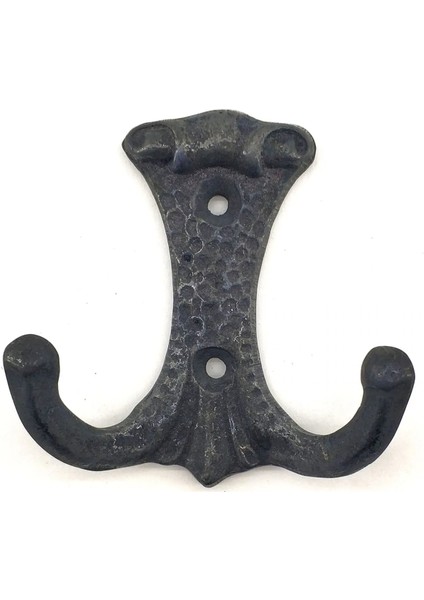 Antika Tarz Dekoratif Pirinç Anıt Çiftli Vestiyer Askı - 85X72 Mm, Oksit