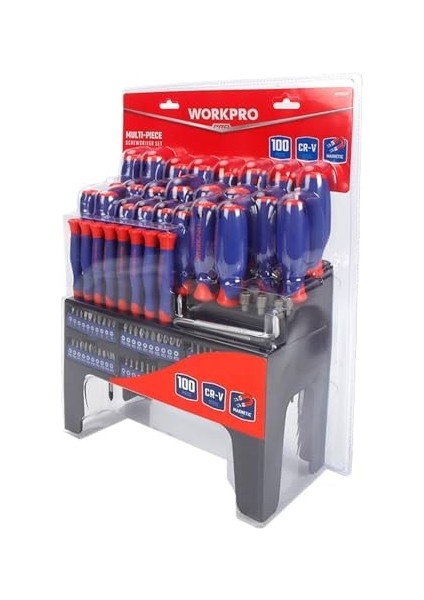 WP200507 100 Parça Duvar Askı Aparatlı Profesyonel Cr-V Manyetik Tornavida ve Uç Seti fiyatları