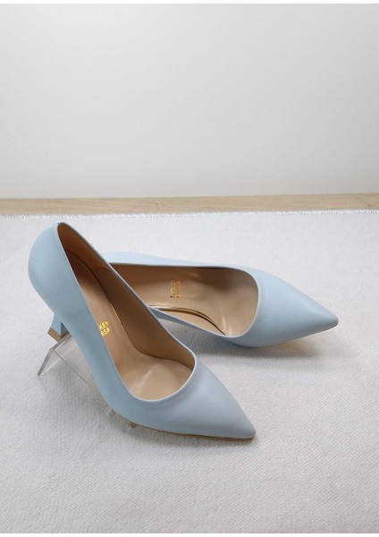 Kadın Stiletto Ayakkabı Bebe Mavisi 8.5 cm Topuk Boyu fiyatları