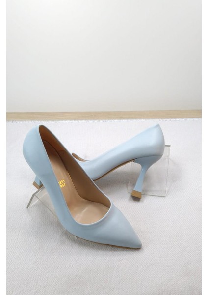 Kadın Stiletto Ayakkabı Bebe Mavisi 8.5 cm Topuk Boyu modelleri