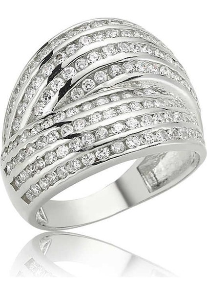 Hk Gümüş Kadın Yüzük Çok Taşlı |Gümüş Takı Hediyelik Ürünler