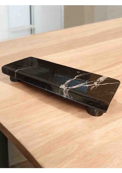 Beyaz Damarlı Siyah Mermer Yağdanlık Altlığı – 9X18 cm fiyatları
