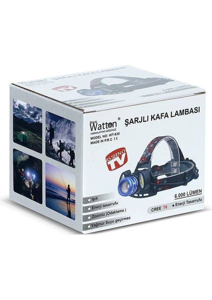 6000 Lümen 3 Başlık Şarjlı Kafa Lambası WT-630 ( Lisinya ) indirimleri